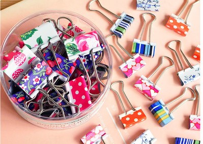 得力8489卡通长尾票夹(混)(24只/筒)