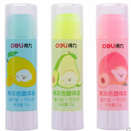 得力9627果冻色固体胶(混)