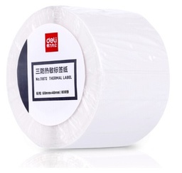 得力11872三防热敏标签纸60*40(白)(800张/卷)