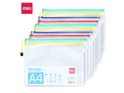 得力5654网格拉链袋(混)(只)