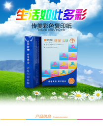 传美彩色复印纸 A4 80G 500张/包、蓝色 5包/箱