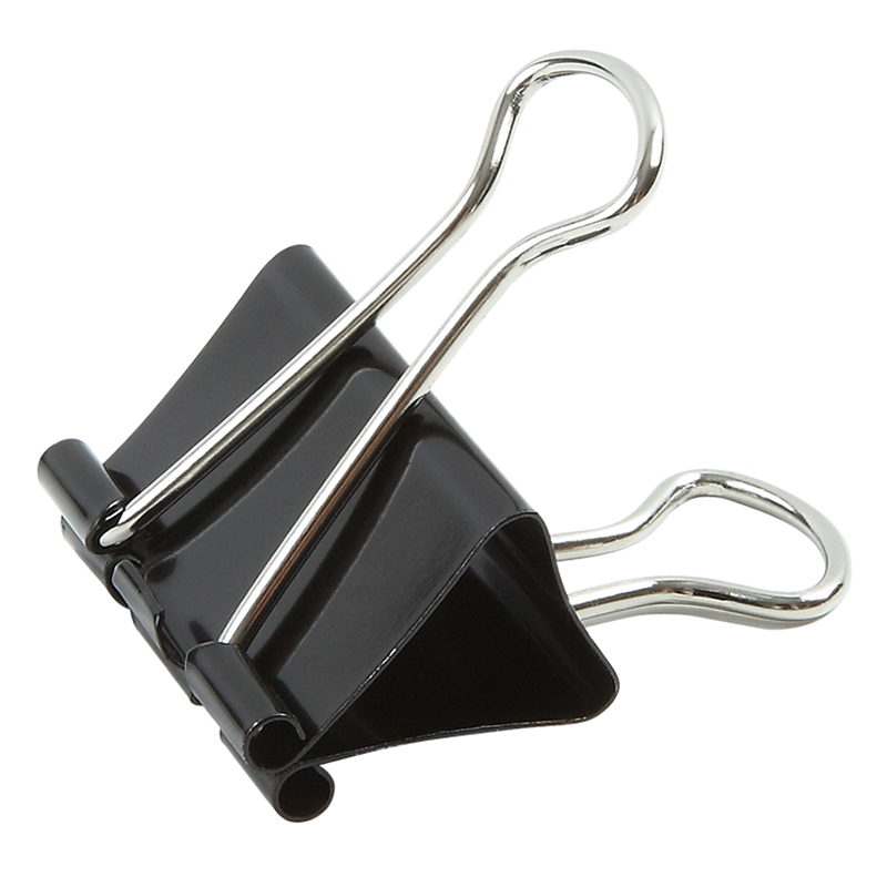 齐心 B3608黑色长尾票夹 4# 25mm 12只/盒 黑