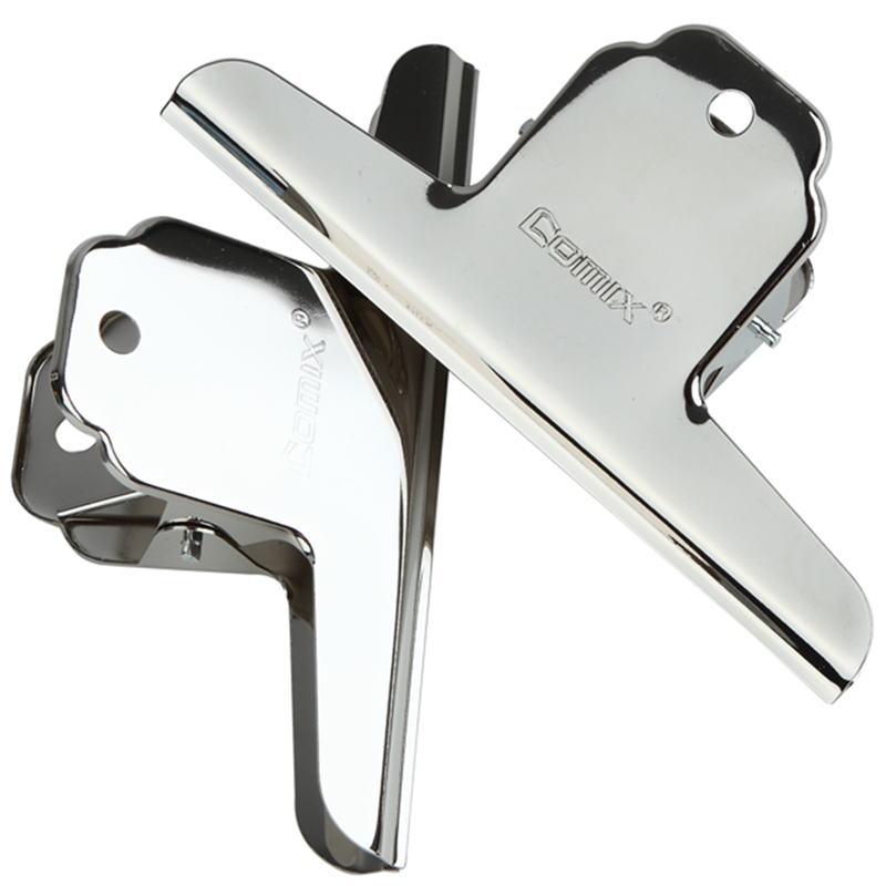 齐心 B3619 102mm山形票夹/铁票夹 2# 镍