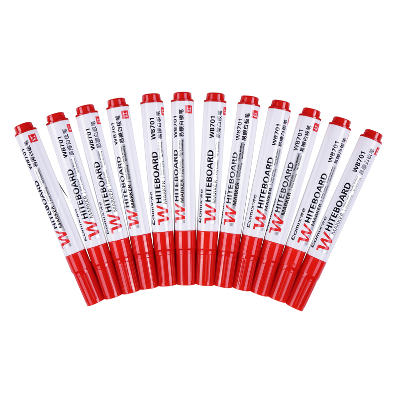 齐心 WB701 易擦白板笔 红
