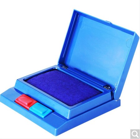 得力9850双色半自动印台(蓝)