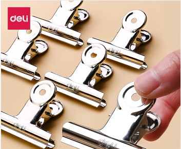 得力8484银色票夹筒装(银色)(24只/筒)