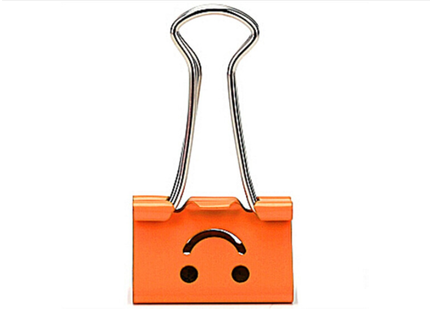 得力8486微笑长尾票夹筒装(混)(48只/筒)