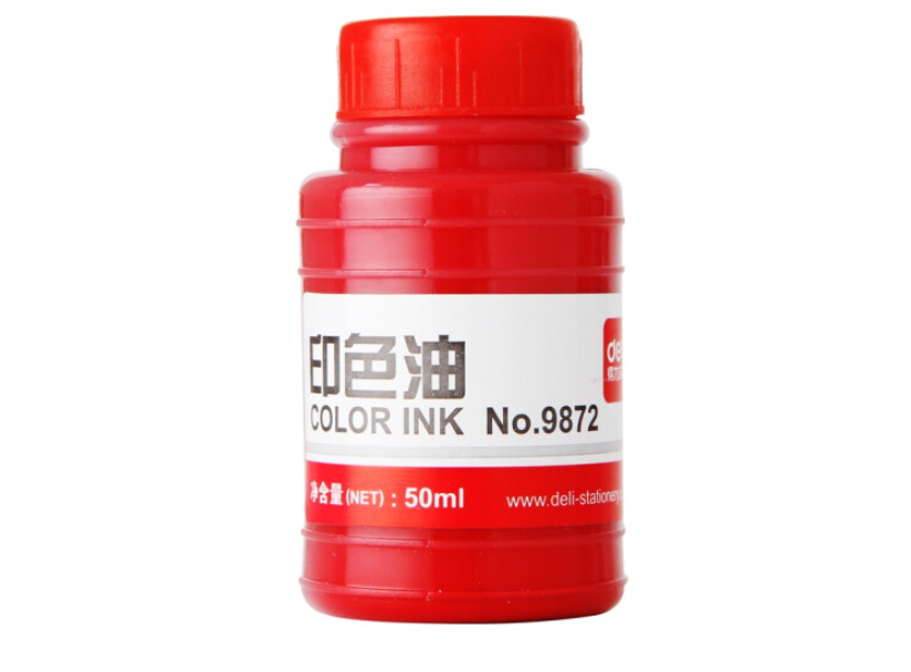 得力9872印色油(红)(瓶)