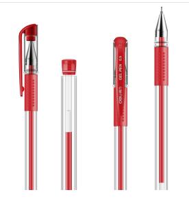 得力6601中性笔0.5mm半针管(红)(支)