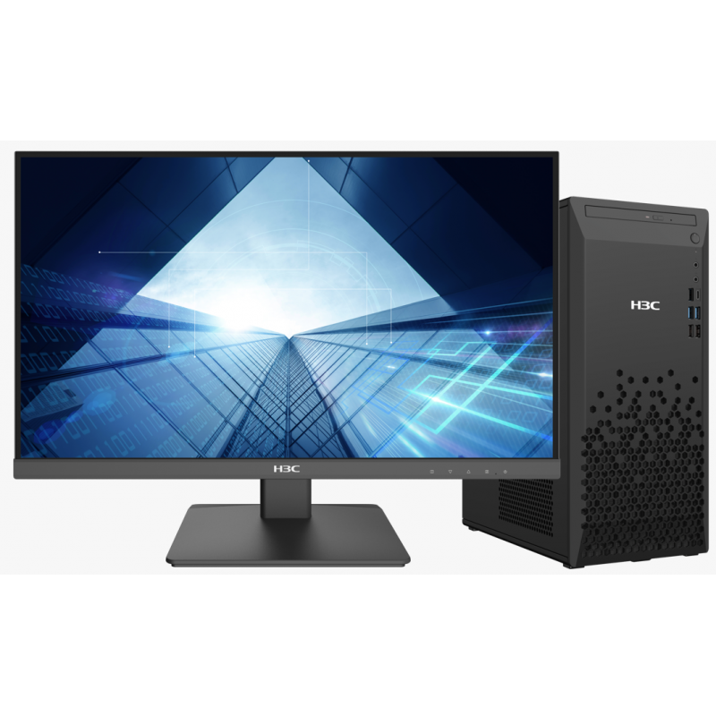 H3C Desk X500t H3CDesk X500t 17L 商用台式机(含6年5*9 NBD基础维保)  H3C Intel I5-12500 (6核/主频3.0GHz/缓存18MB) H3CDesk 16GB DDR4 3200MHz台式机内存 H3C 1TB 3.5英寸7200转机械硬盘 H3C 180W 17L ATX 电源 H3C 512GB M.2 NVMe固态硬盘 PCIE Gen4 H3C Windows 11 中文家庭版64位 H3C 标准104键USB有线键盘+标准有线USB光电鼠标 H3C M4-245F H3C M4-245F 商用显示器(2023款)-VA屏/16:9/1920 x 1080分辨率/100Hz刷新率/VGA + HDMI+DP接口/HDMI线x1/3年5*9 NBD基础维保