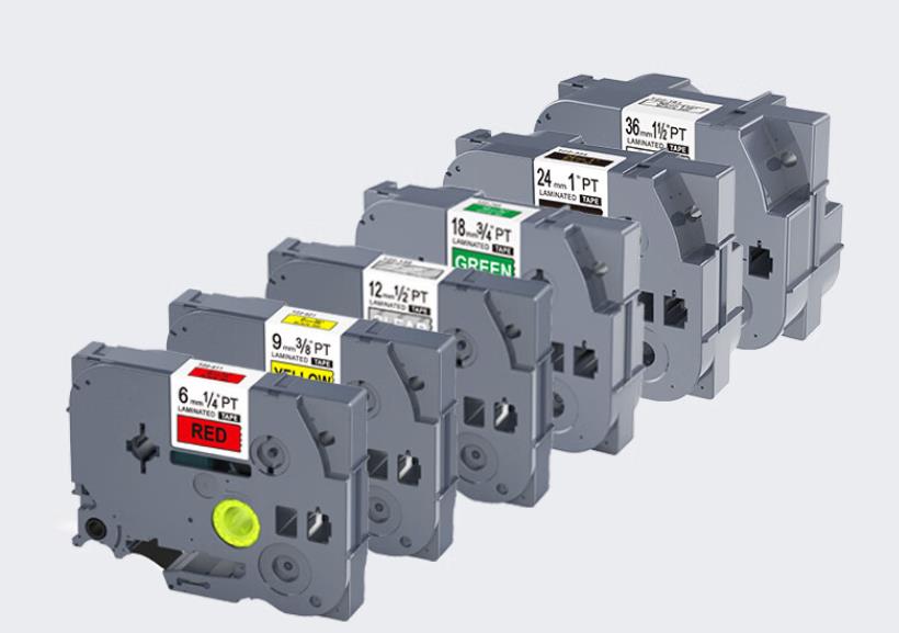 普贴（PUTY）标签机色带TZ2-621  9mm 黄底黑字适用兄弟标签机，未拆