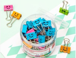 得力8487微笑长尾票夹筒装(混)(40只/筒)