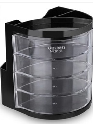 得力9133多功能笔筒(黑)(只)