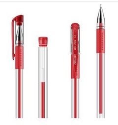 得力6601中性笔0.5mm半针管(红)(支)