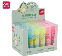 得力9626果冻色固体胶(混)