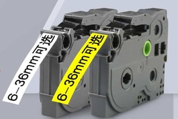 普贴（PUTY）标签机色带TZ2-631 12mm黄底黑字适用兄弟标签机，未拆封